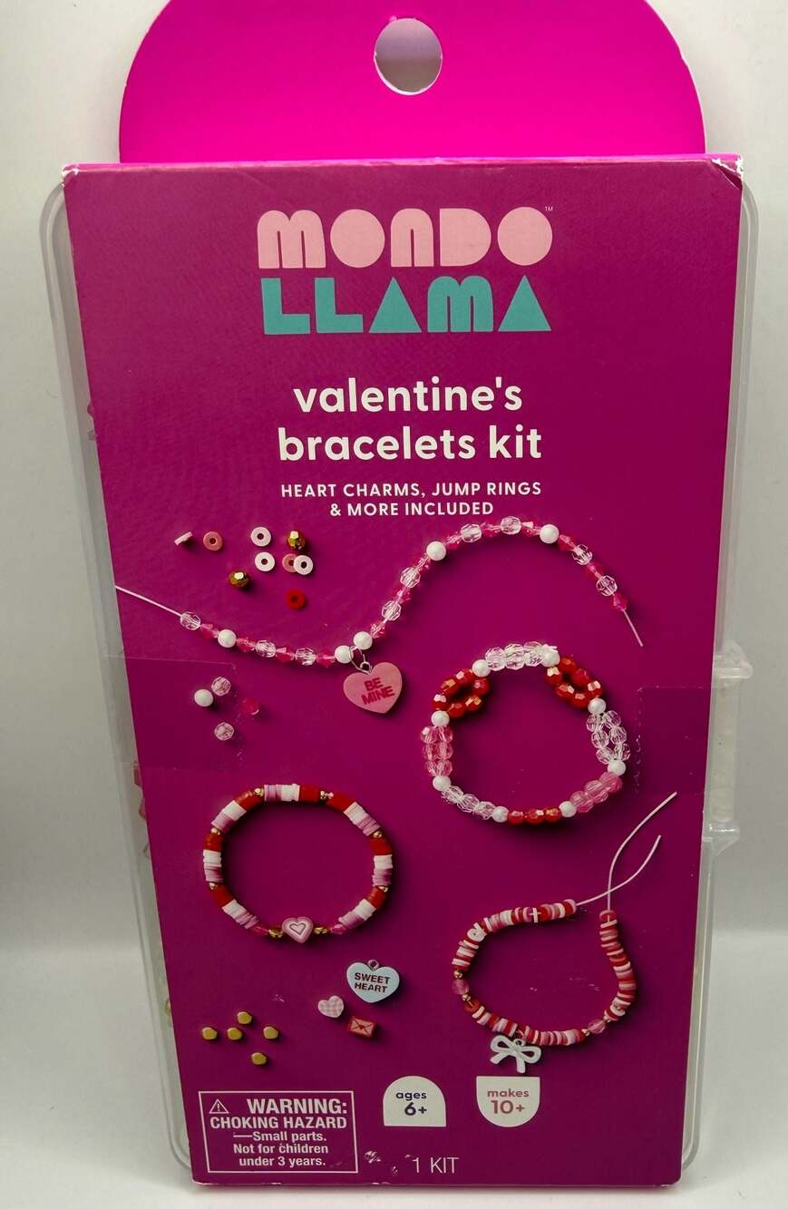 Mondo Llama Valentine's Bracelet Kit - DIY Beading & Jewelry Making Set